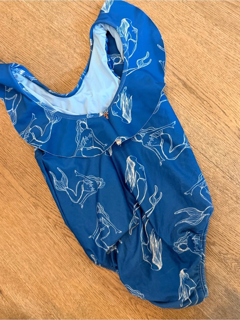 ANCORA Girls' Blue Mermaid Print One-Piece Swimsuit - Kids Swim